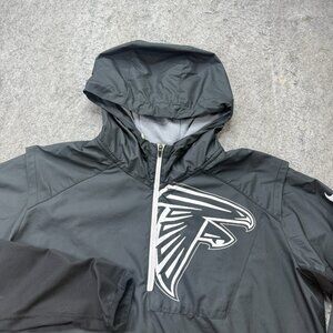 Atlanta Falcons Nike Windbreaker Jacket Men M Black 1/4 Zip Hooded Performance